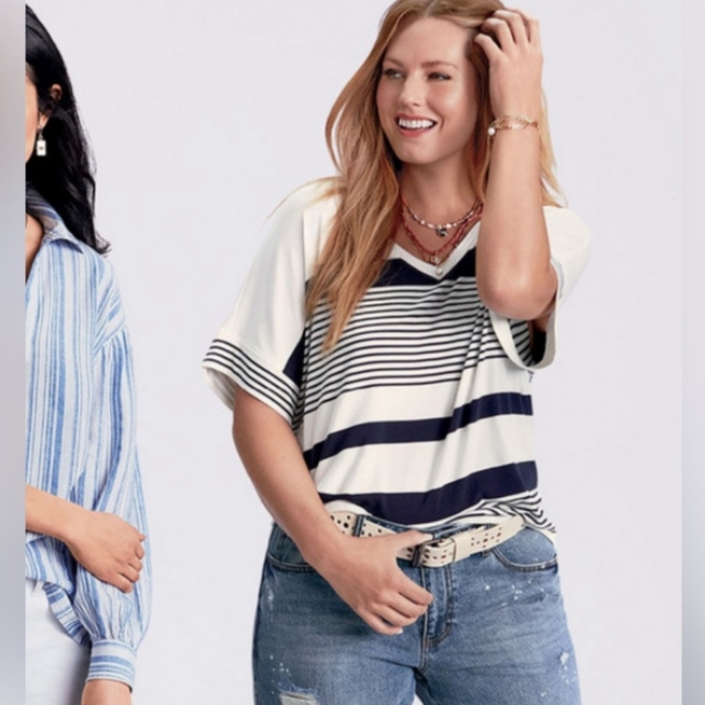 CABI Sailor Tee Cropped Oversized Fit